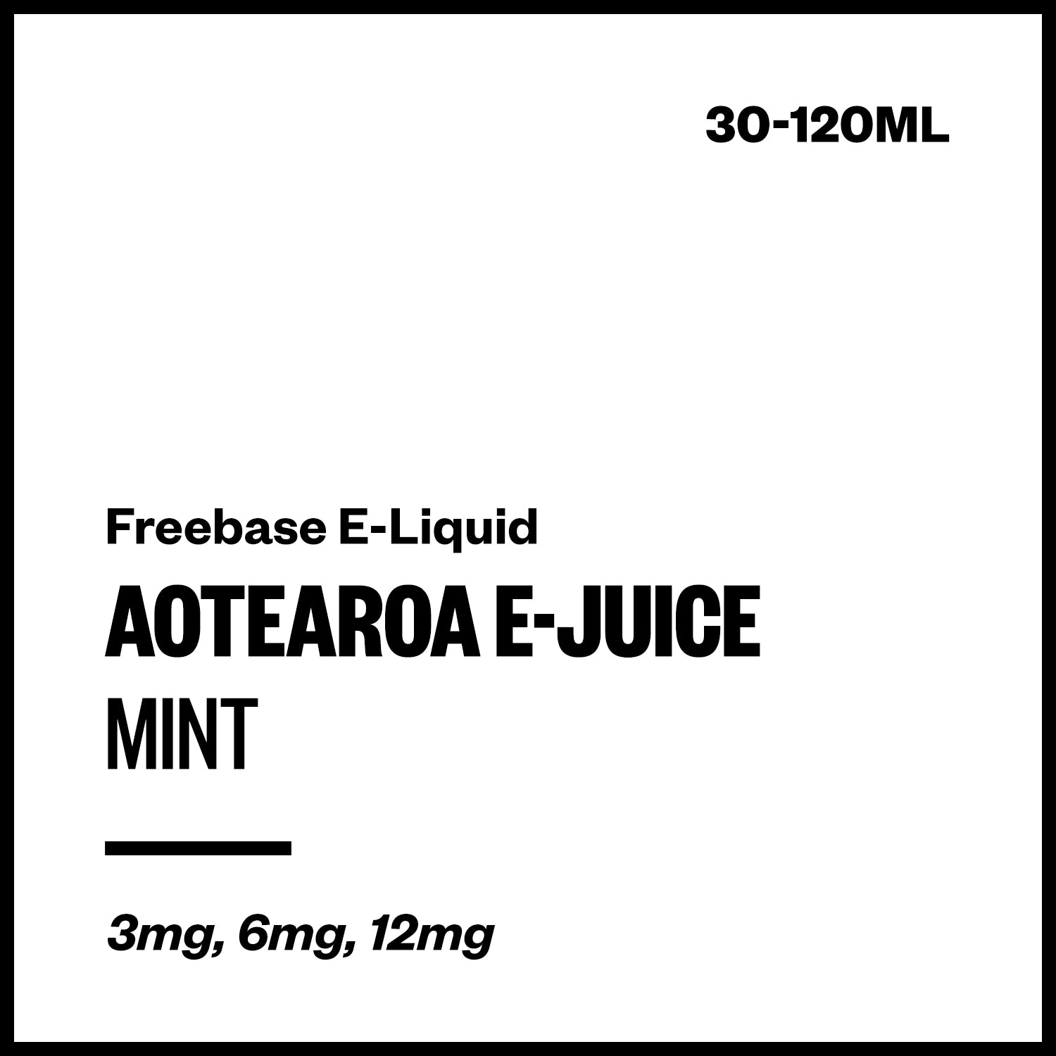 aej-mint-freebase-with-nicotine.jpg Aotearoa E-Juice - Mint (Freebase E-Liquid) - 30ml / 3mg/mL Nicotine Content - Image 1