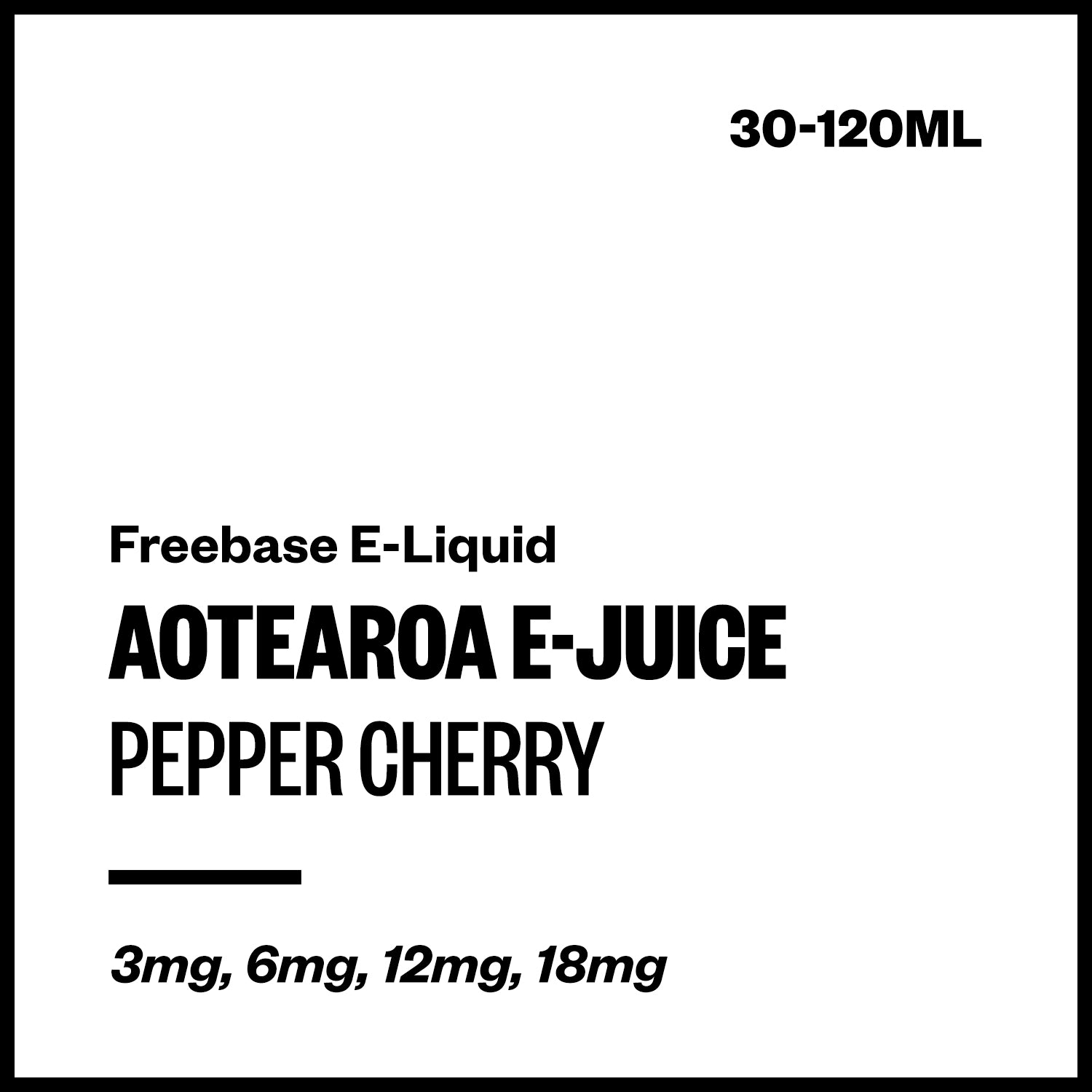 aej-pepper-cherry-freebase-with-nicotine.jpg Aotearoa E-Juice - Pepper Cherry (Freebase E-Liquid) - 120ml / 12mg - Image 1