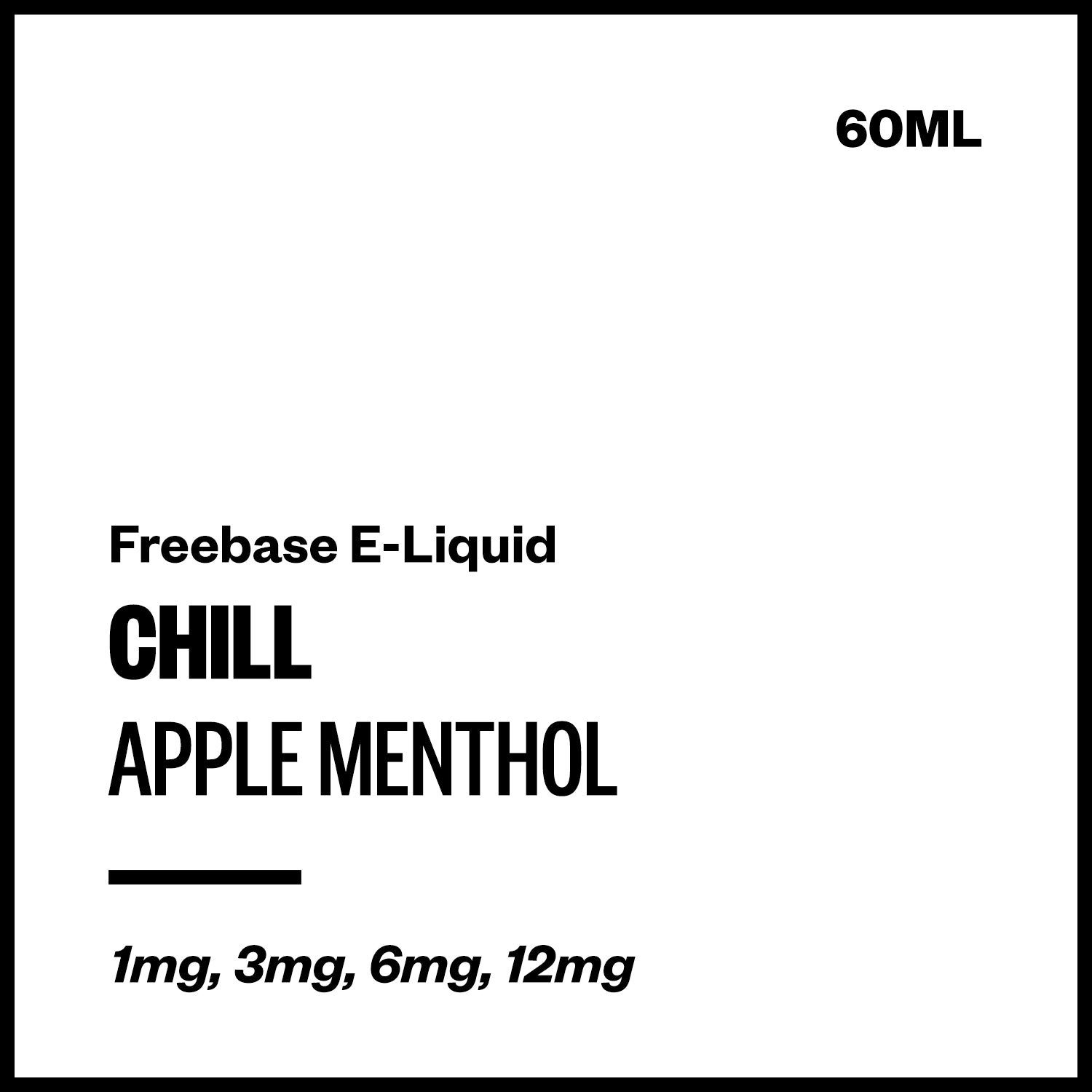 chill-apple-freebase-with-nicotine.jpg Chill - Apple Menthol (Freebase E-Liquid 60ml) - Image 1
