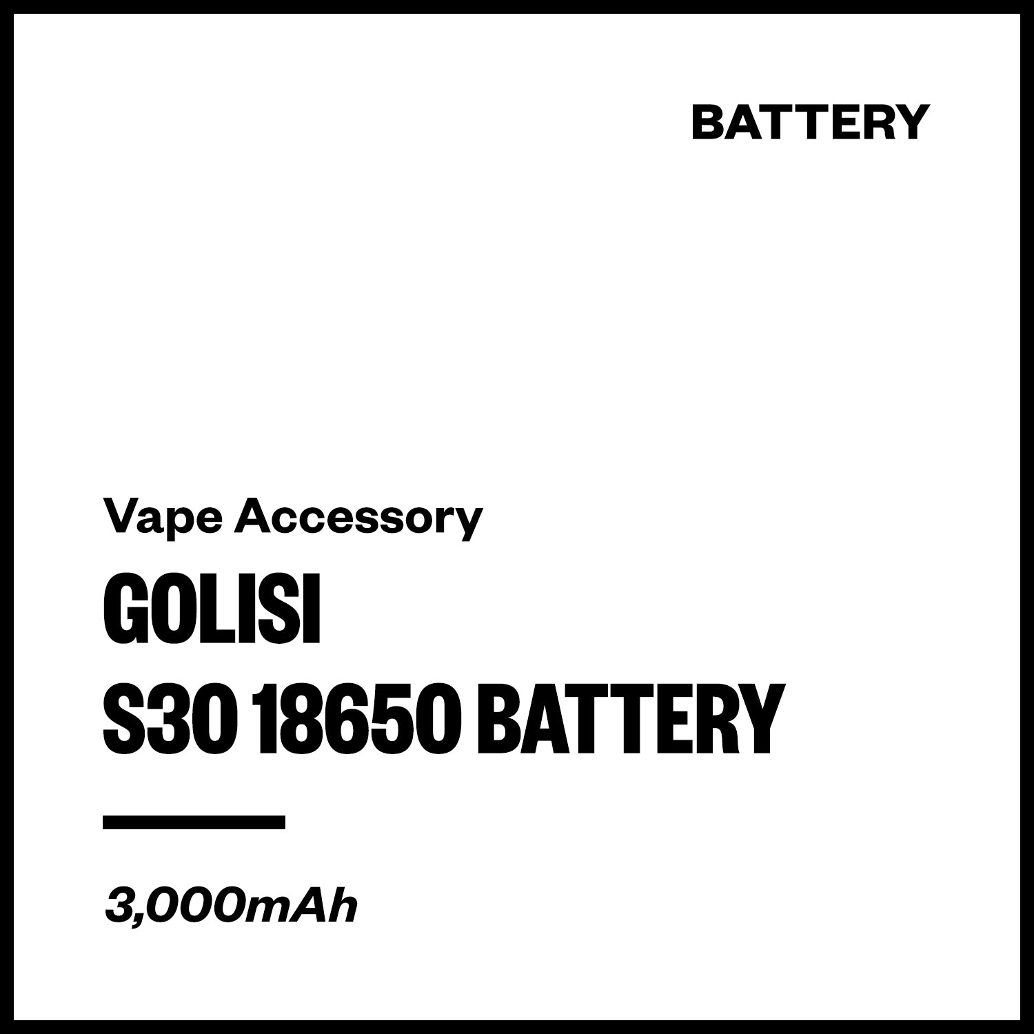 golisi-s30-18650-battery.jpg Golisi S30 18650 Battery (3,000mAh) - Image 1