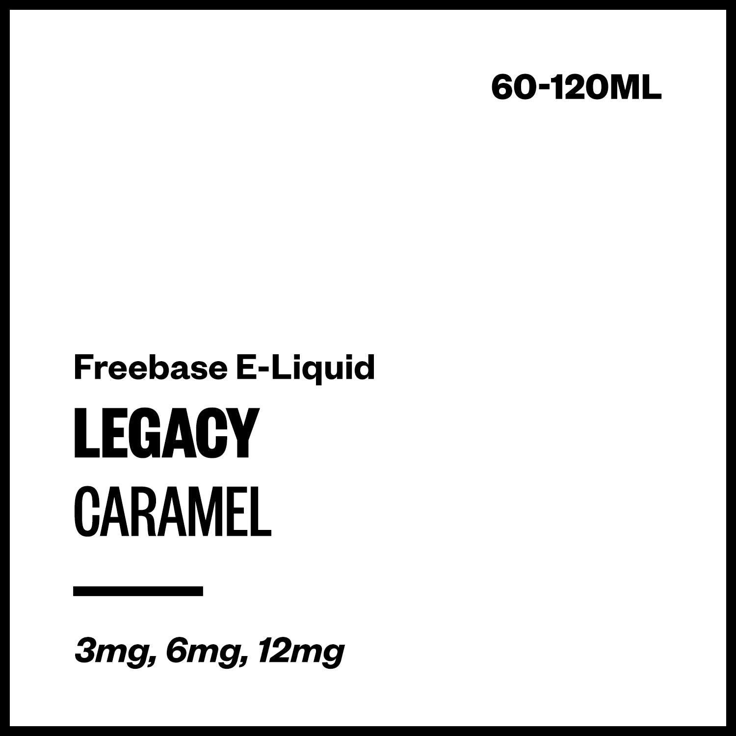 legacy-caramel-freebase-with-nicotine.jpg Legacy - Caramel (Freebase E-Liquid) - 60ml / 12mg/mL Nicotine Content - Image 1