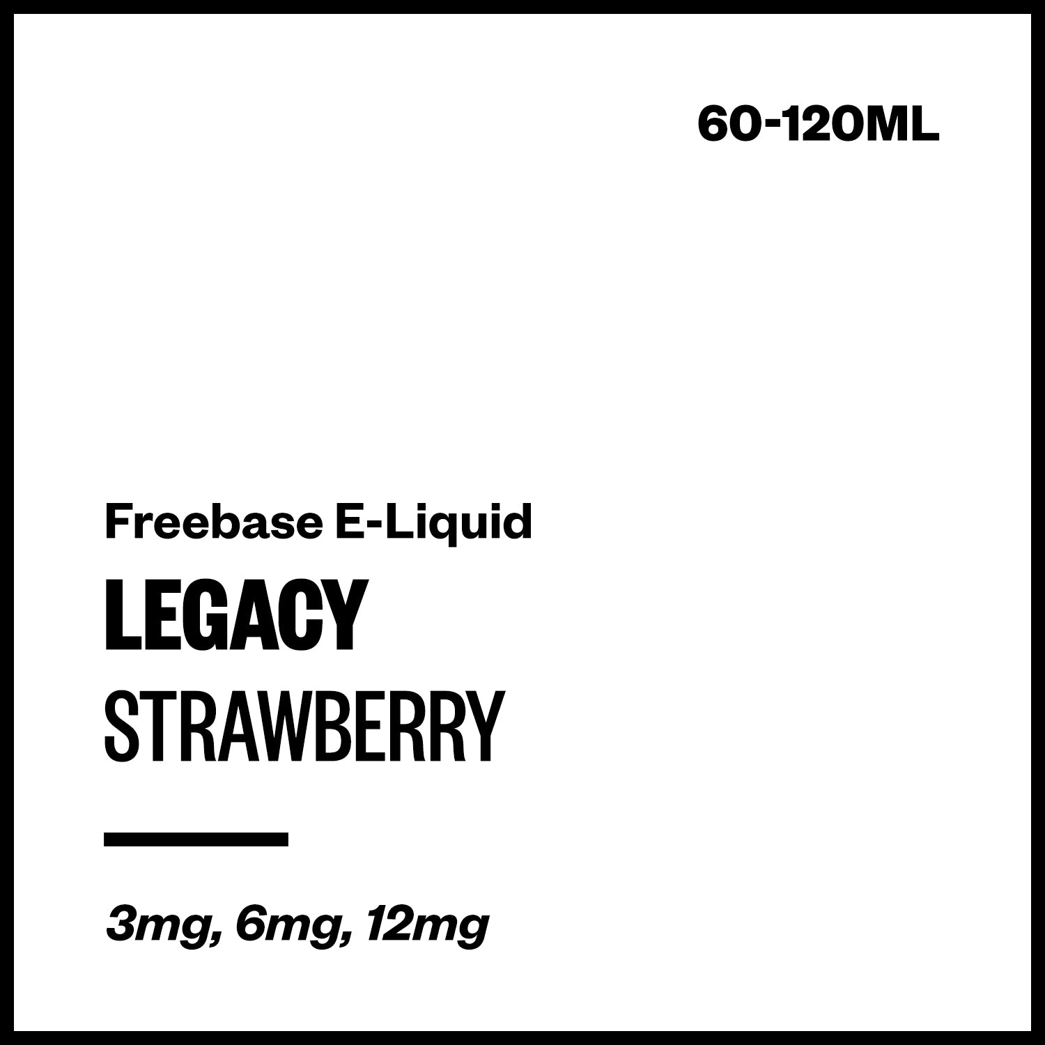 legacy-strawberry-freebase-with-nicotine.jpg Legacy - Strawberry (Freebase E-Liquid) - 60ml / 12mg/mL Nicotine Content - Image 1