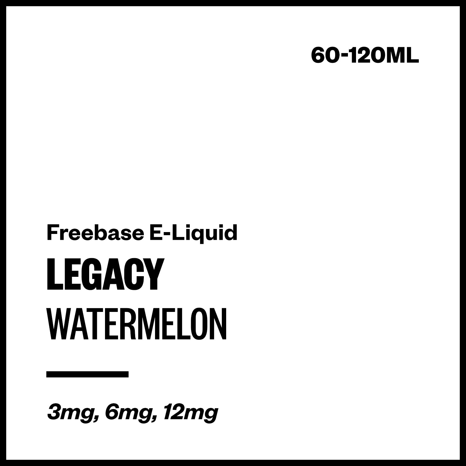 legacy-watermelon-freebase-with-nicotine.jpg Legacy - Watermelon (Freebase E-Liquid) - 60ml / 6mg/mL Nicotine Content - Image 1