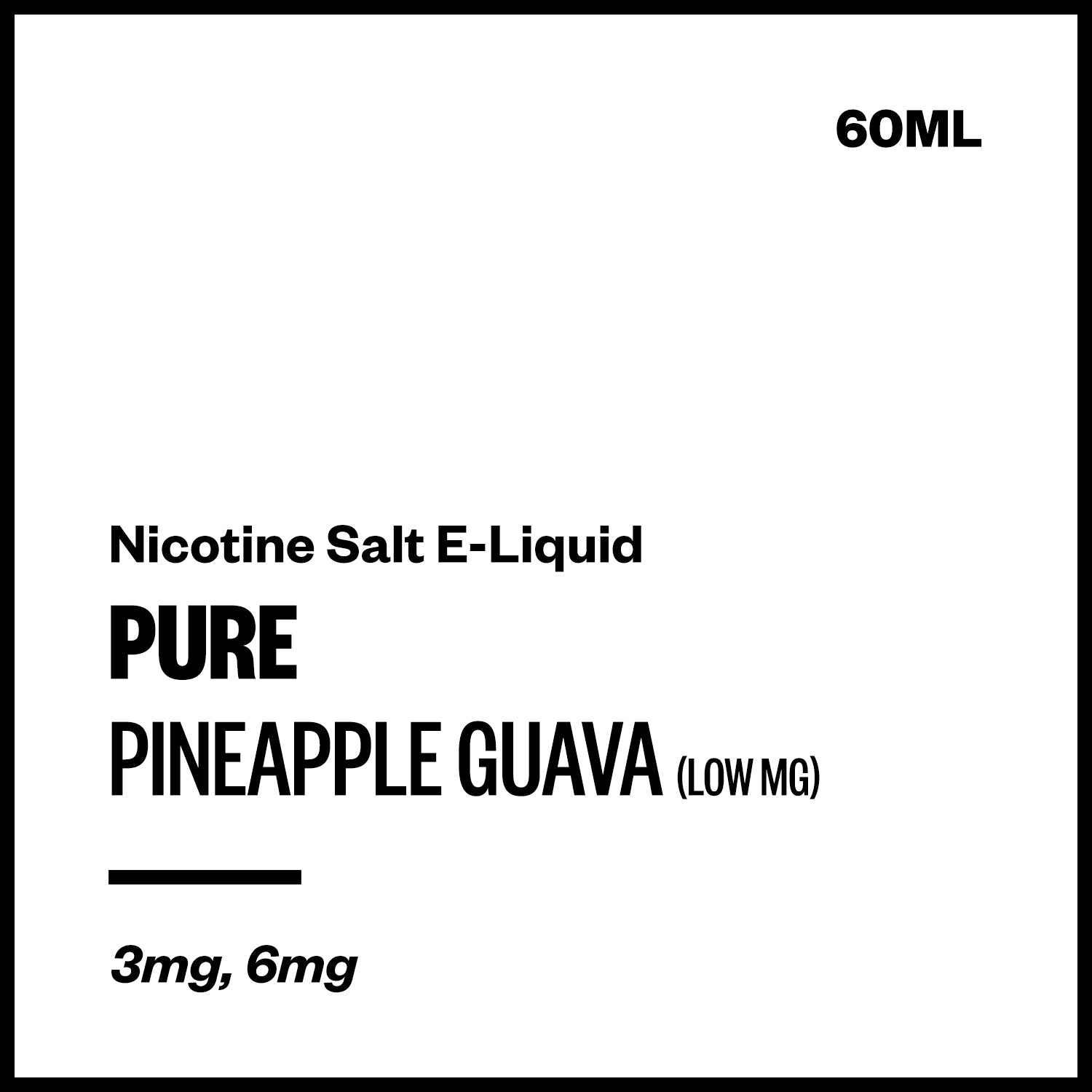 pure-pineapple-guava-low-mg-salts.jpg Pure - Pineapple Guava (Low MG Nic Salt E-Liquid 60ml) - Image 1