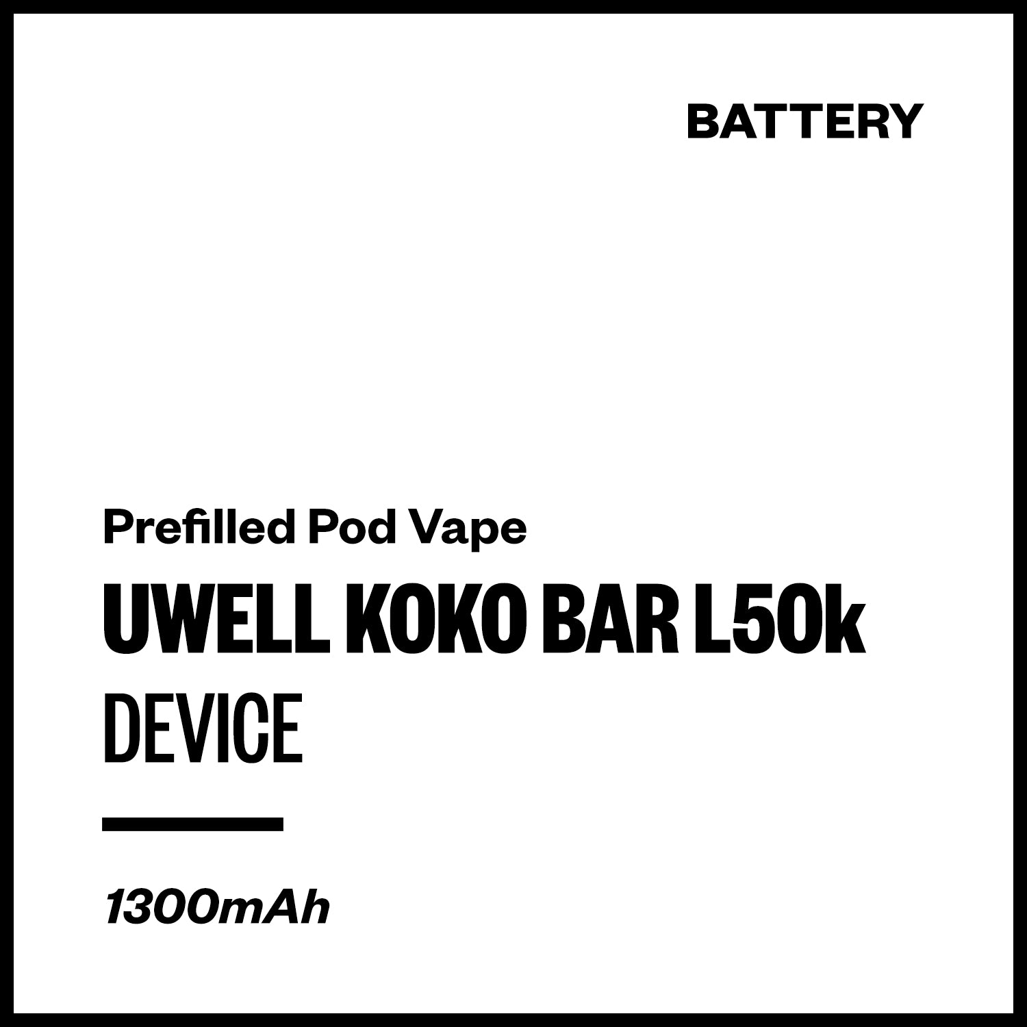 uwell-koko-bar-battery.jpg Uwell Koko Bar L50000 - Device (Battery Only) - Image 1
